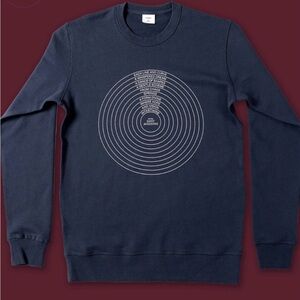 Men's Navy Crewneck Sweater with Graphic Design